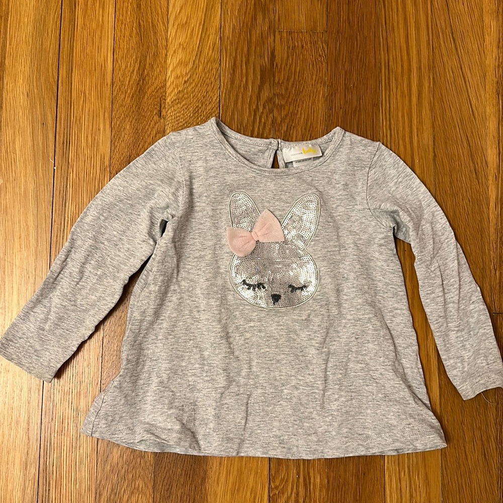 Bloomie’s baby sequined bunny shirt 18 mos